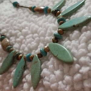 none Jewelry - Light Brown and Light Turquoise Stone Necklace none Jewelry - Light Brown and Light Turquoise Stone Necklace
